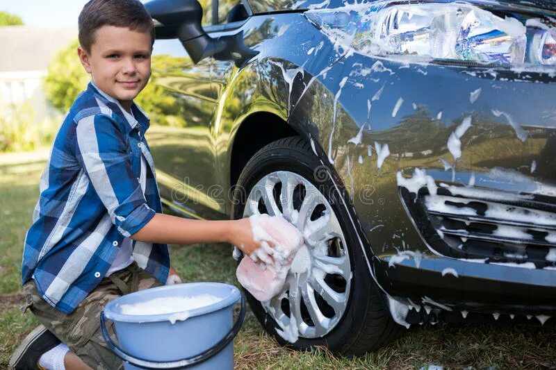 His car was washed is washed