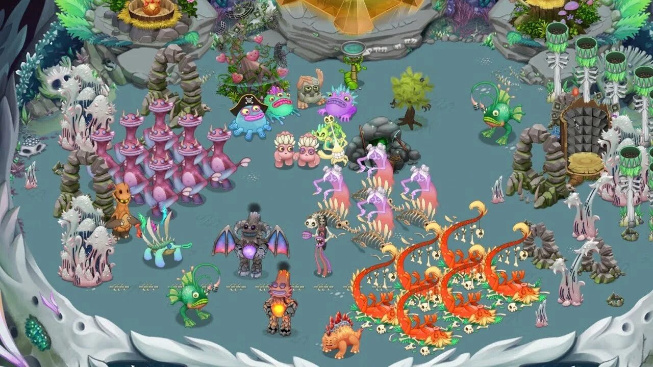 Остров воды my singing. My singing Monsters остров кости монстры. My singing Monsters костяной остров. Остров кости МСМ. Остров my singing Monsters остров.