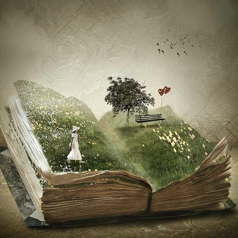 Воспоминания в поэзии. Кристин Эллджер (Christine Ellger). Фотохудожник Christine Ellger. Сказочная книга. Раскрытая книга.