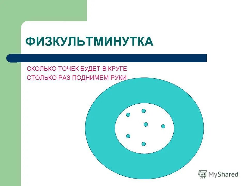 Физкультминутка сколько точек будет в круге. Физкультминутка на тему круг. Сколько точек будет в круге столько раз поднимем руки. Сколько точек.