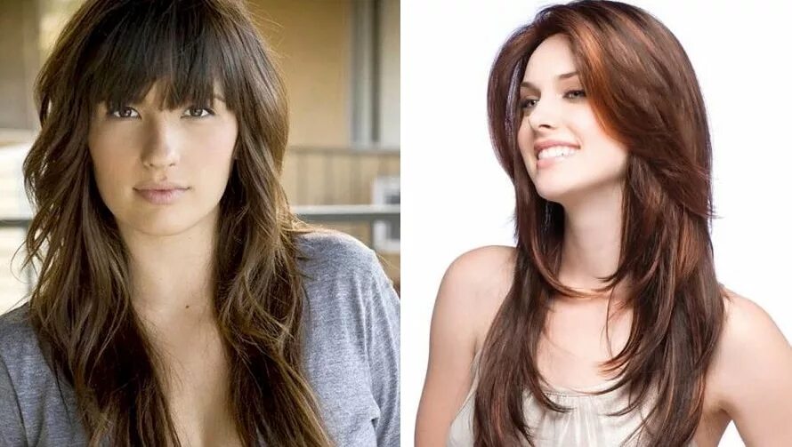 стрижка каскад лесенка без челки.