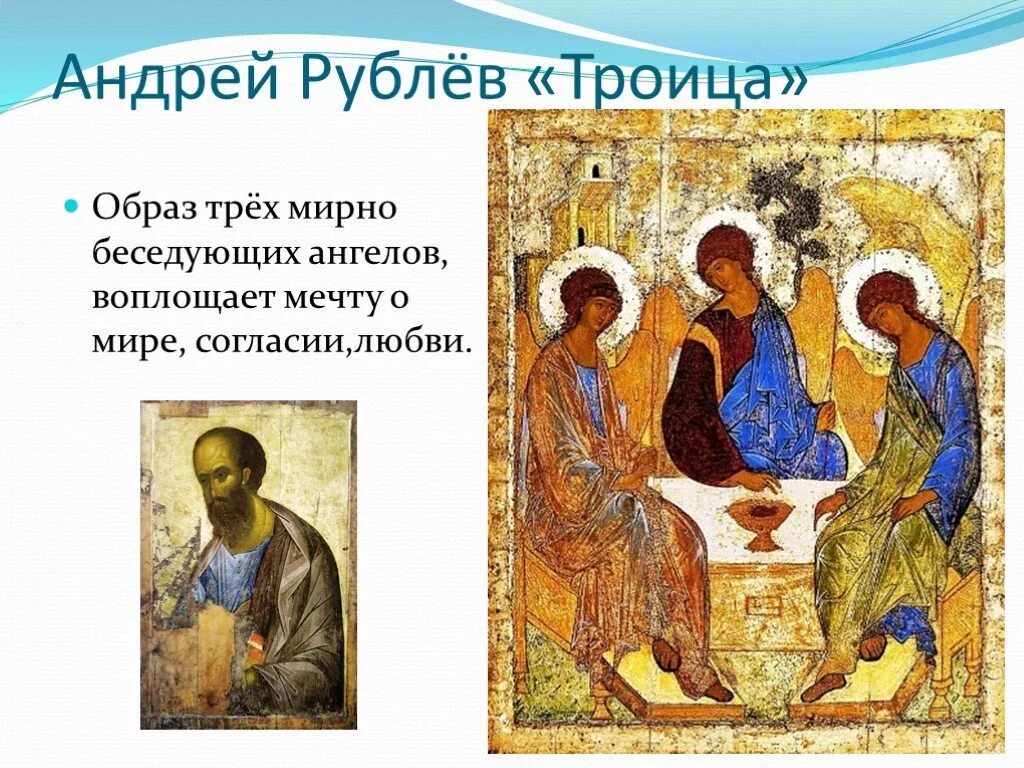 Троица в каком веке создана. Рублев Святая Троица икона. Икона Троица Андрея Рублева.