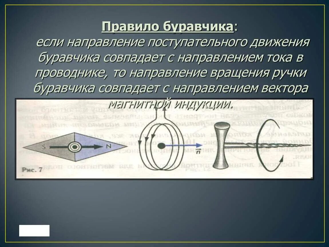 Направление вращения ручки буравчика. Вектор магнитной индукции правило буравчика. Правило буравчика физика 11 класс. Правило буравчика для магнитного поля 8 класс. Физика 8 кл правило буравчика.