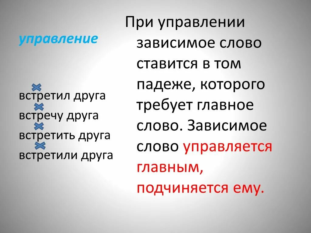 Зависима текст. Управление Зависимое слово. Зависимые слова при управлении. Управление зависимые слова. Падеж зависимого слова.