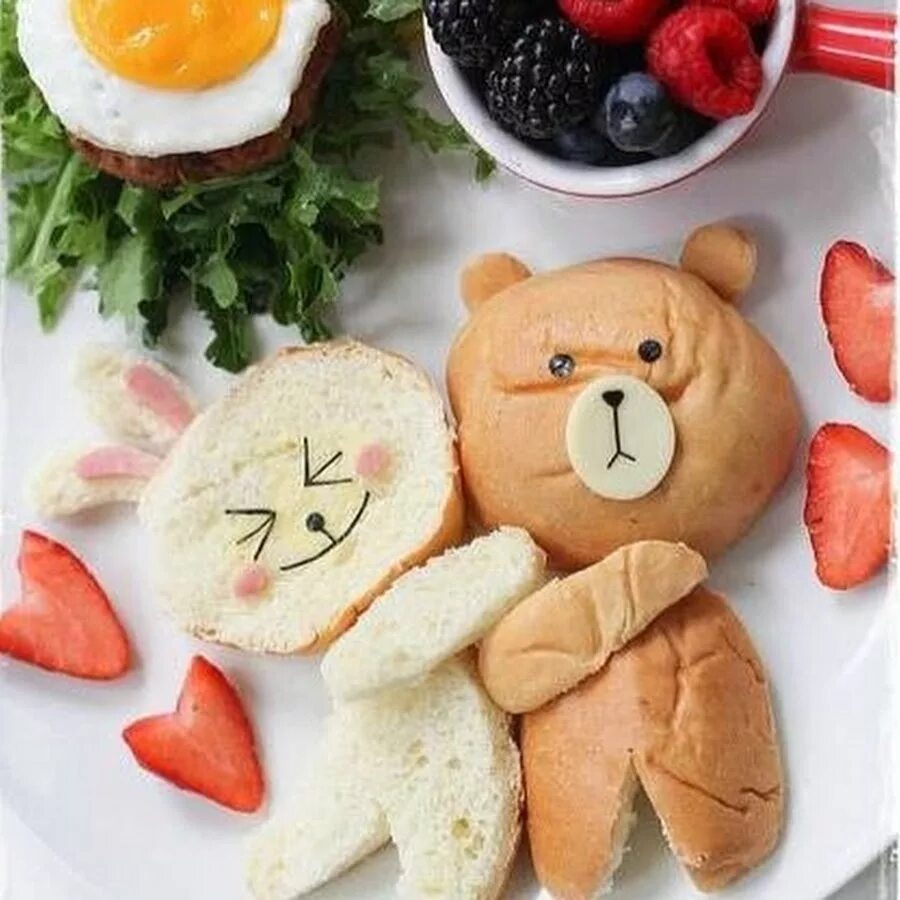 Красивая еда для детей. Красивый завтрак. Завтрак для любимого. Необычный завтрак для детей. Обожаю вкусно