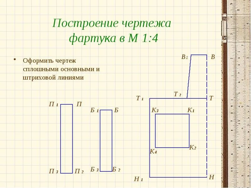 Построение чертежа фартука. Чертеж фартука. Чертёж фаттука. Чертеж передника. Фартук на миллиметровой бумаге