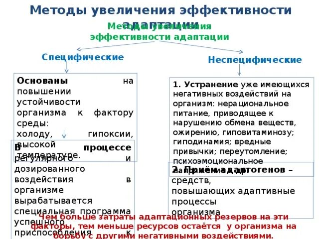 Специфические методы повышения адаптации. Специфические методы увеличения эффективности адаптации. Что такое специфические и неспецифические формы адаптаций. Специфическая и неспецифическая адаптация. Методика повышения эффективности