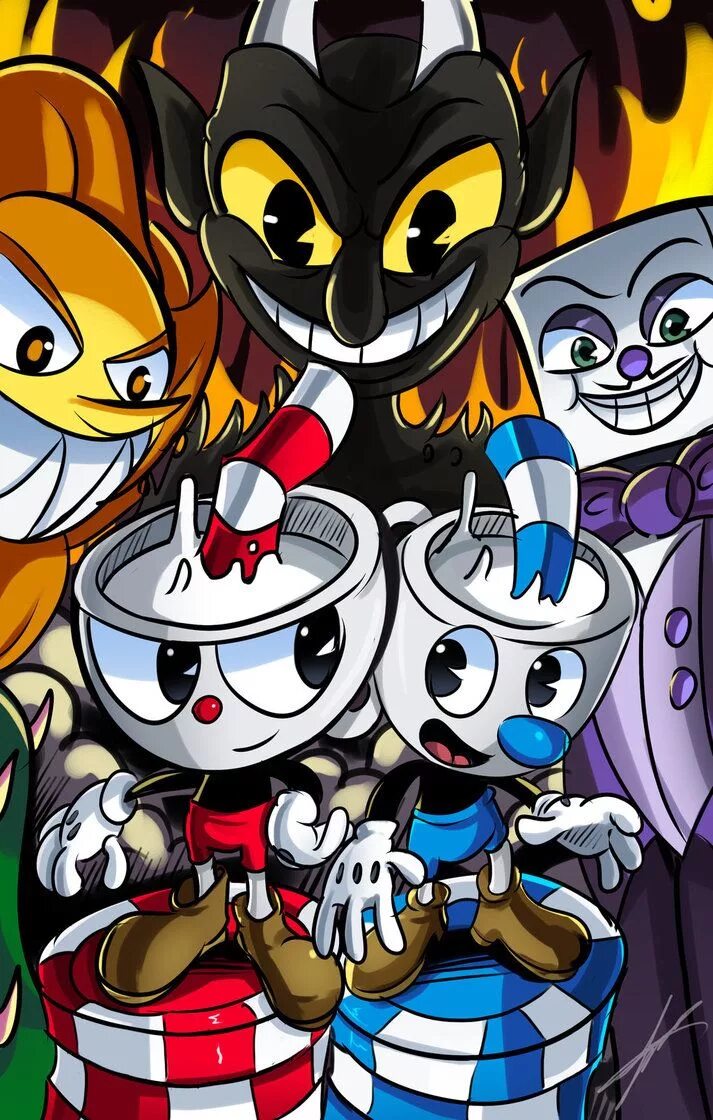 Кап хет на андроид. Капхед босс дьявол. Cuphead игра. Капхед герои. Капхед и магман.
