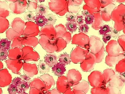 Рисованные цветы обои