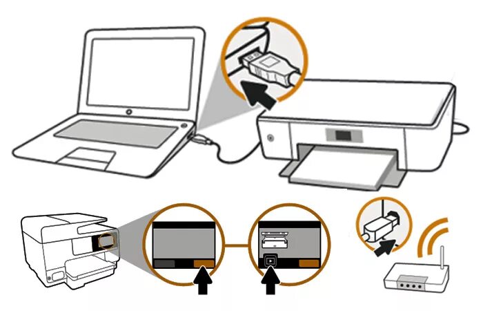 Принтер через usb. Кабель с принтера на ноутбук hp deskjet. как подключить принтер hp к ноутбуку. подключить принтер hp 2721. как подсоединить принтер hp к компьютеру.