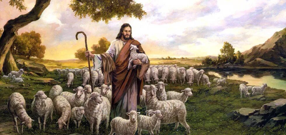 Христианские рассказы. Иисус Христос добрый Пастырь. Господь Пастырь. Посох пастуха. Пастух с овечкой.