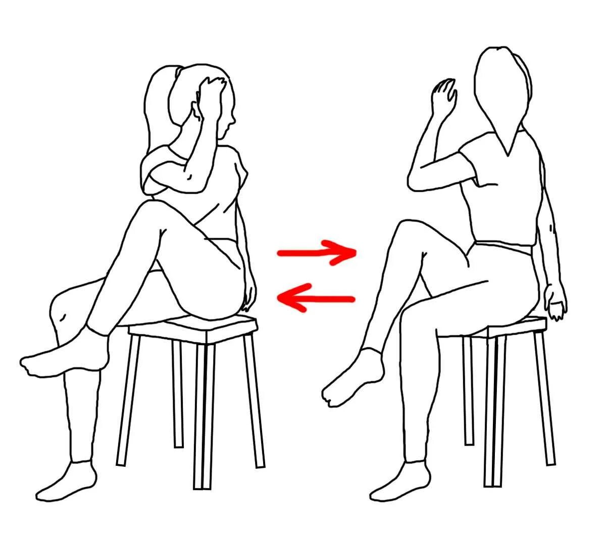 Упражнения на стуле. Упражнения сидя на сту. Упражнения для ног сидя на стуле. Комплекс упражнений со стулом.