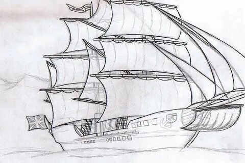 Корабль рисунок карандашом