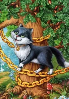 Кот из сказки пушкина рисунок