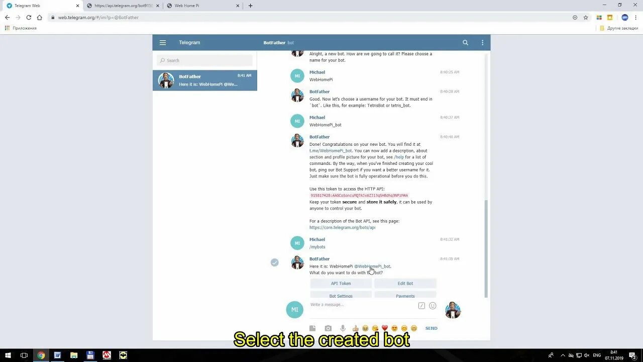 Add bot telegram
