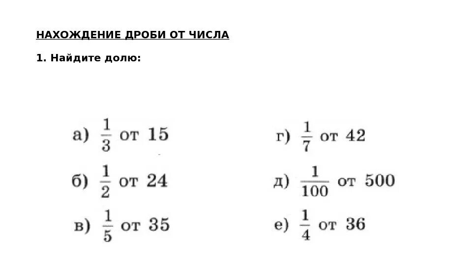 Часть от целого 5 класс самостоятельная. Задачи по нахождению дроби от числа 6 класс. Нахождение дроби от числа и нахождение числа по его дроби. Нахождение дроби от числа 6 класс задания. Нахождение дроби от числа задания.