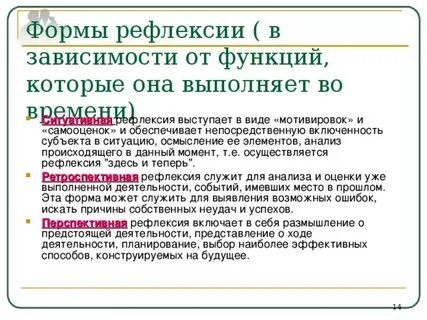 Формы рефлексии