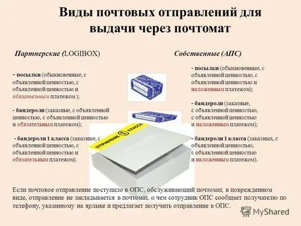Виды отправки почтой