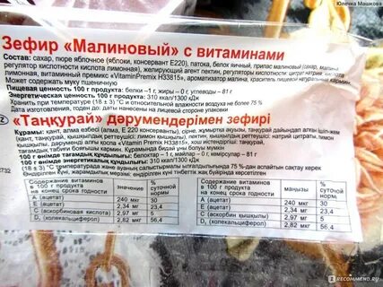 Сколько калорий в зефире