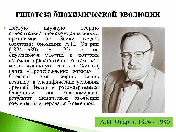 Опарин гипотеза. Гипотеза биохимической эволюции. Гипотеза биохимической эволюции суть. Гипотеза биохимической эволюции Автор.