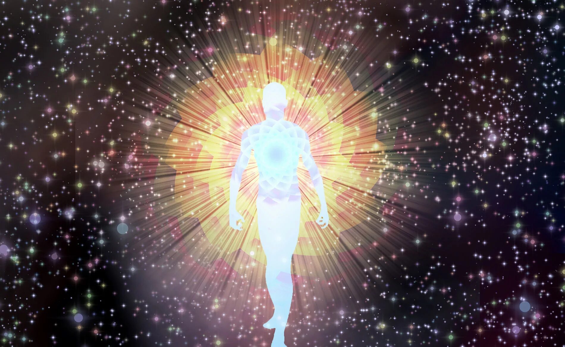 Рост сознания человека. Божественный свет в человеке. Человек светится энергией. Световое тело человека. Божественная Вселенная.