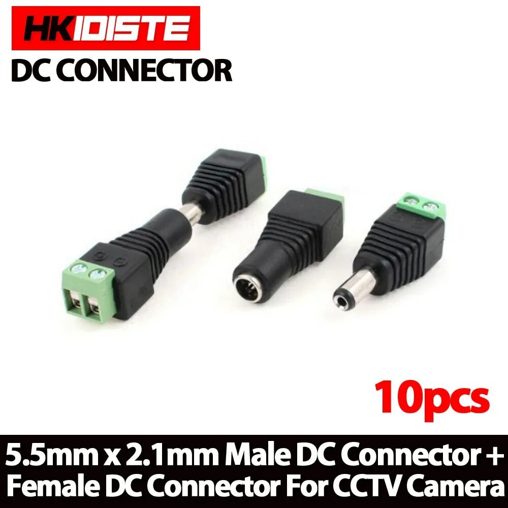 Разъем DC 5.5 Х 2.1. Штекер DC 5.5X2.1mm с колодкой. Разъем питания DC штекер с клеммной колодкой_v.1. Коннектор питания разъемы DC, пара папа+мама. Разъем 5 мм питание