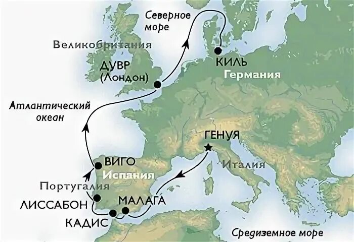Карта портов европы