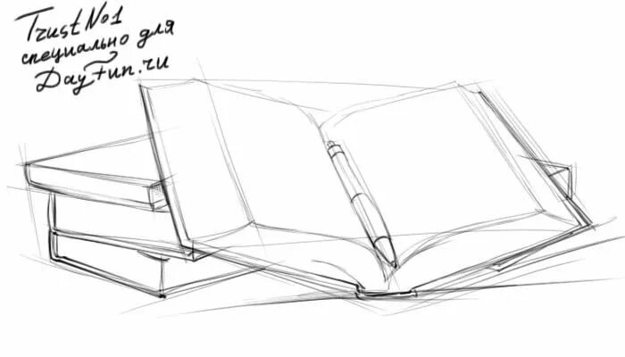 Нарисованная открытая книга. Стопка книг раскраска. Нарисовать книгу. Рисуем книгу карандашом. Раскрытая книга рисунок.