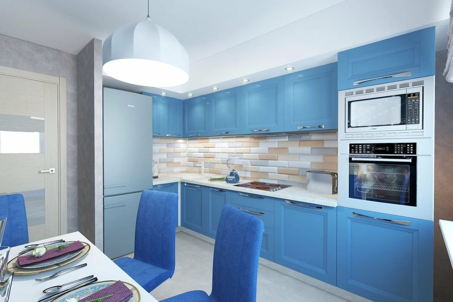 Синяя кухня. Кухня хофф голубая. Кухня в голубых тонах. Кухня в голубом цвете. Кухонный гарнитур в голубых тонах.