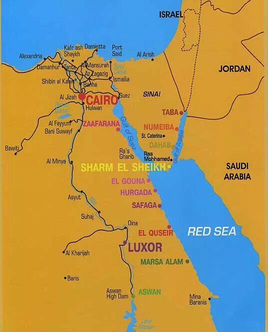 Политическая карта Египта. Карта Египта Хургада и Шарм-Эль-Шейх. Курорты Египта на карте. Каир на карте Египта.