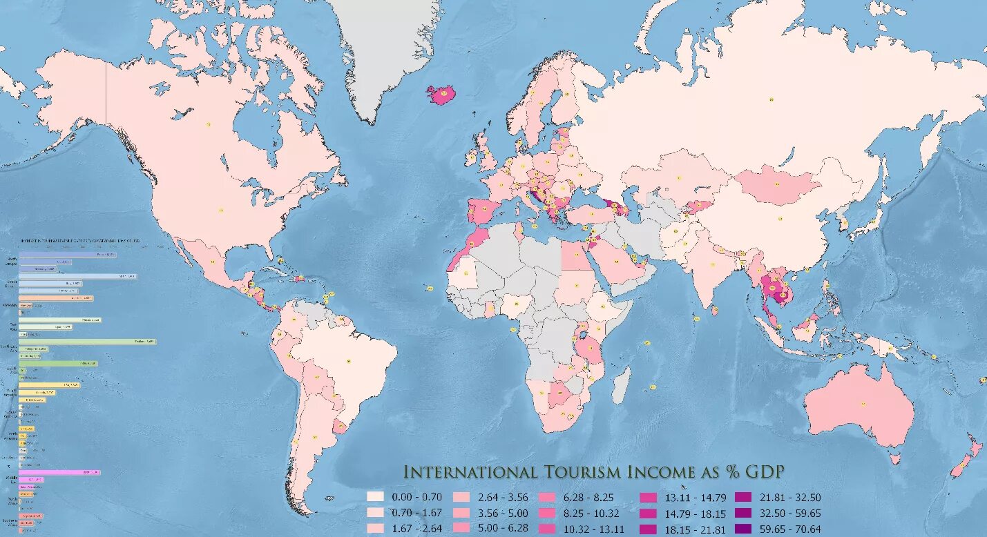 Мировой туризм карта. Мировая экономика карта.