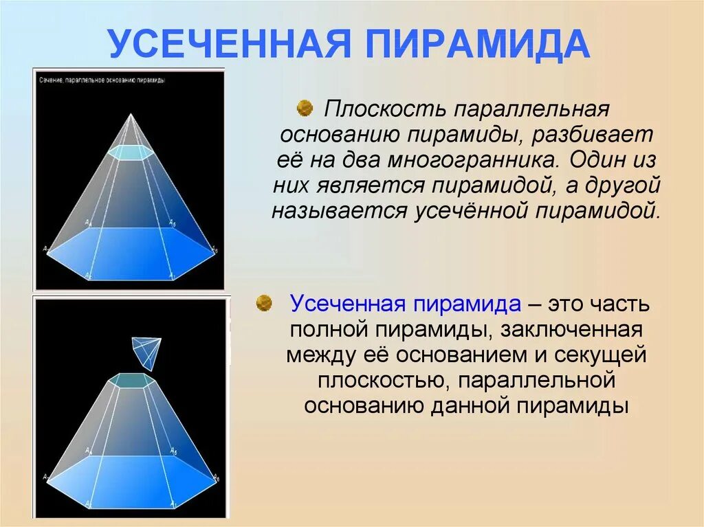Усеченная пирамида геометрия 10 класс. Презентация на тему пирамида.усеченная пирамида. Пирамида и усеченная пирамида геометрия 10 класс. Пирамида правильная пирамида усечённая пирамида геометрия.