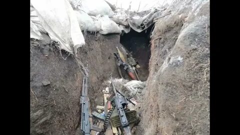 Бои в окопах видео с дрона