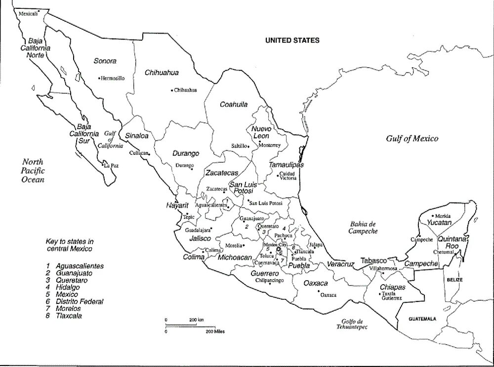 Mexico States Map. Map of Mexico with States. Чиуауа город Мексика на карте. Гвадалахара Мексика на карте.