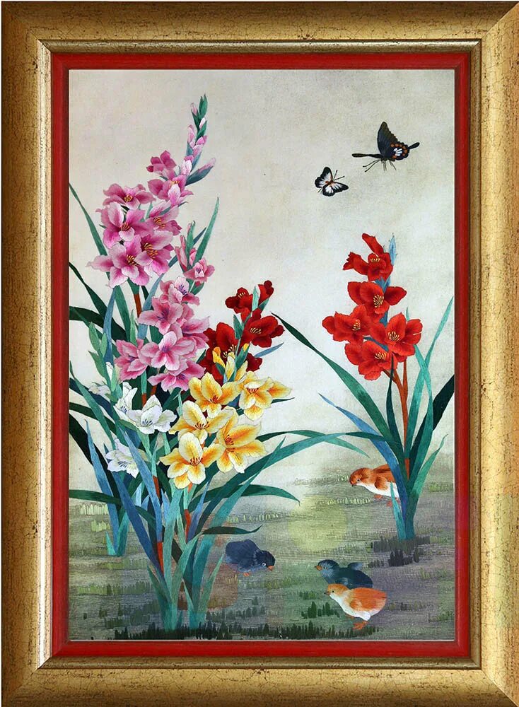 Вышивка шелком по шелку. Картина вышитая шелком. Вышивка шелком. Вышитые шелковые картин. Вышивка гладью ирисы вьетнам.