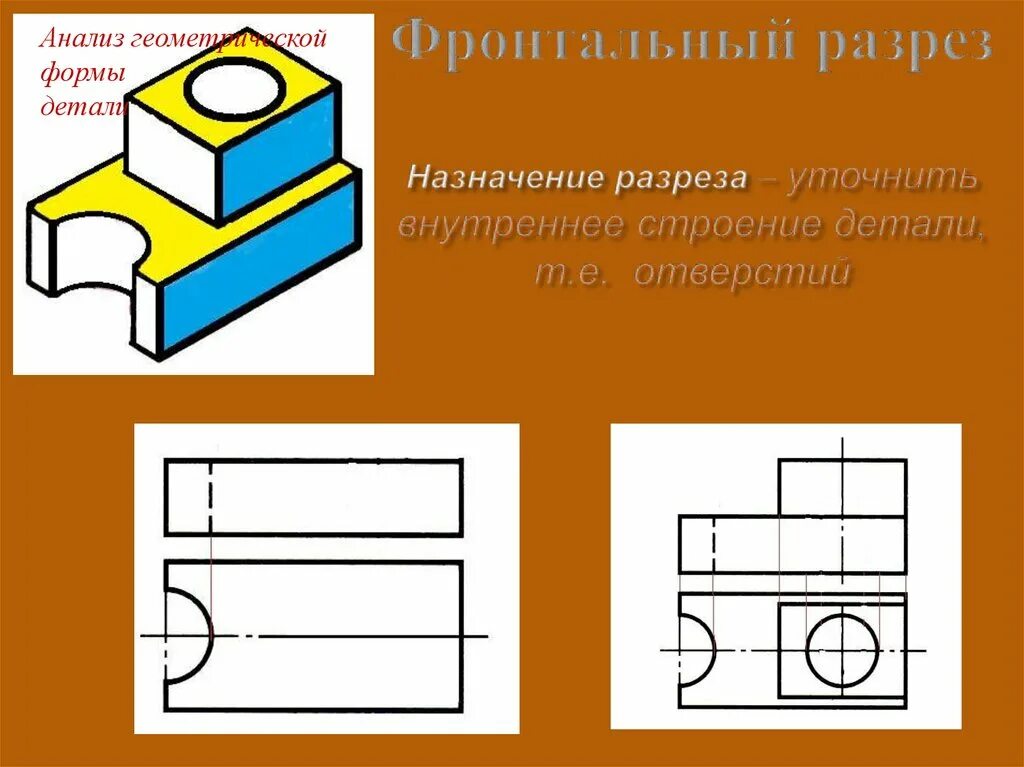 Простой горизонтальный разрез на чертеже фото - PwCalc.ru