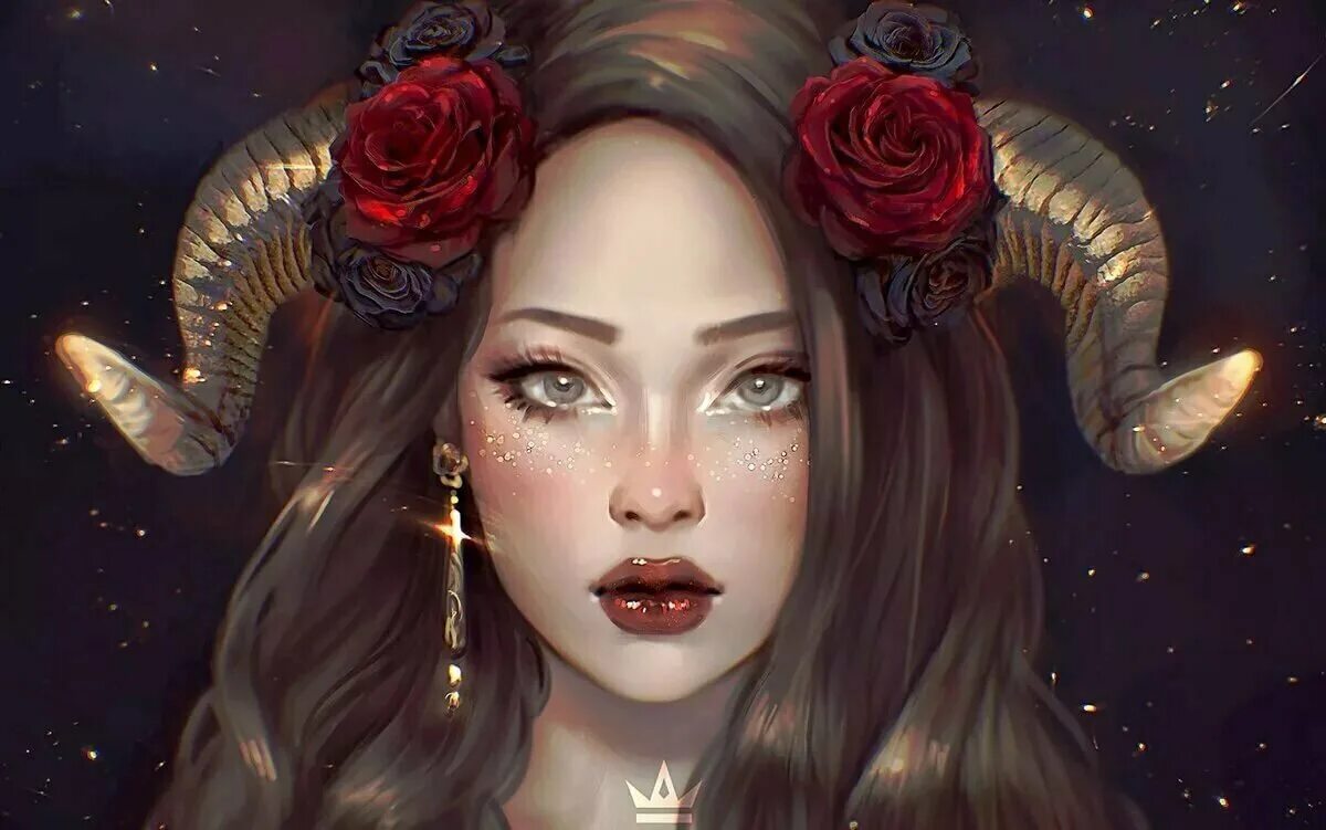Знаки зодиака девушки фото. Abigail diaz (serafleur) арт. abigail diaz (serafleur) арт знаки зодиака. девушка с рогами.