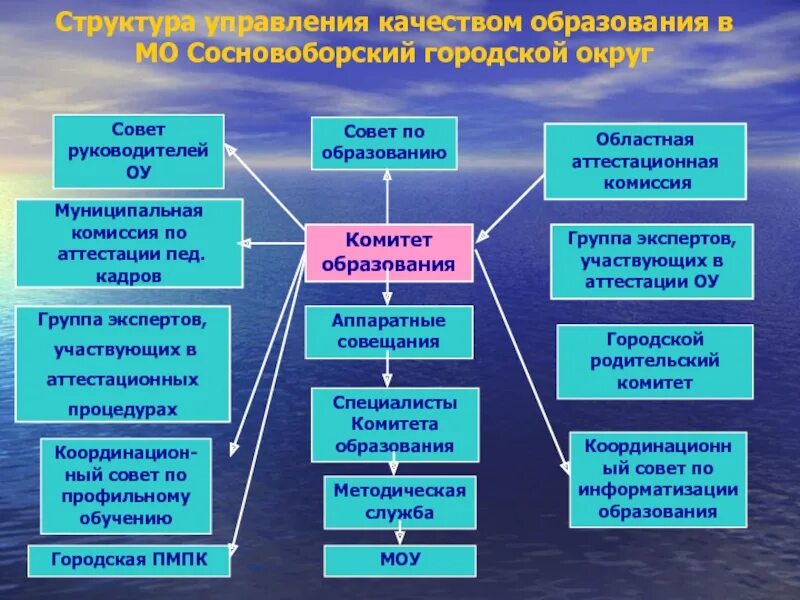 Областная аттестационная комиссия. Структура комитета по образованию. Комитет качества образования. Экспертные советы на муниципальном уровне. Уровни управления образованием.