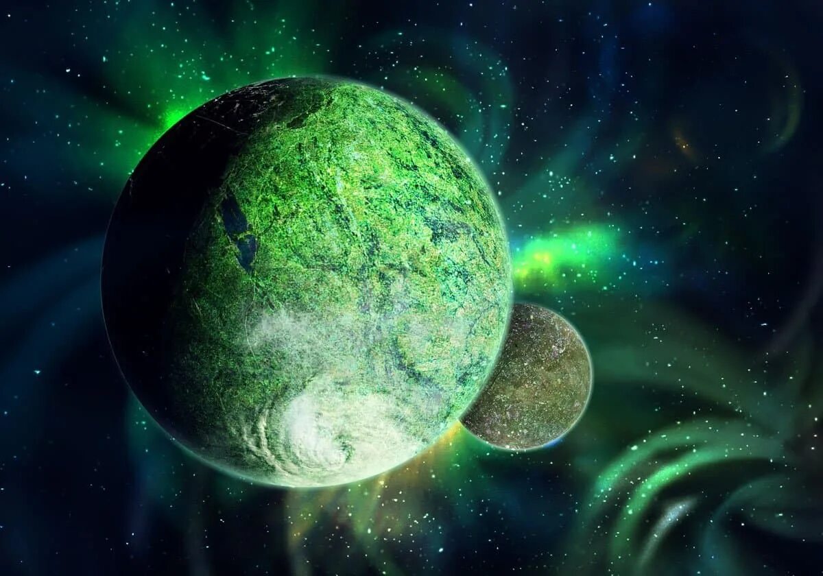 Planeta desconhecido 1 hour. Зеленая Планета. Планета зеленого цвета. Зеленая Планета в космосе. Мистические планеты.