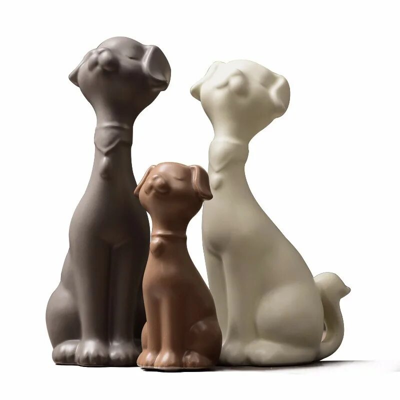 Три фигурки. Статуэтка семья с собакой. Статуэтка собака икеа. Ikea фигурка собаки. Собака керамическая.