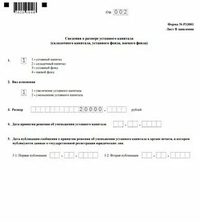 Форма 13014 изменения в устав образец