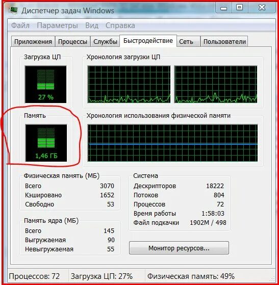 70 памяти занято. Физическая память. Виртуальная и физическая память. Физическая память ПК. Понятия физической памяти.