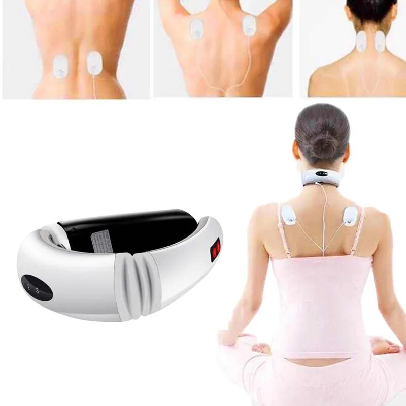Massage instrument инструкция. Массажер Intelligent cervical massage instrument. Электромагнитный массажер для шеи. Массажер физиотерапевтический. Импульсный массажер для шеи.