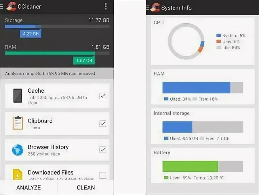 Приложение для ускорения ютуба на андроид. Андроид клинер. ccleaner для андроид.