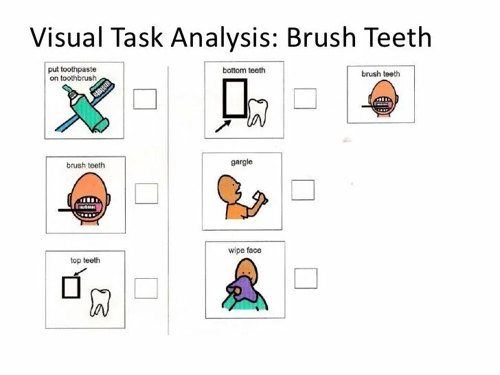 Visual task. Task visual. visual sensory system activities for autistic.