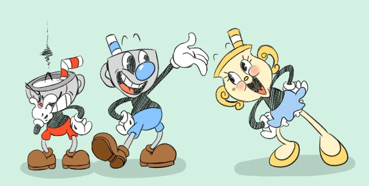 Cuphead 18. Капхед Магмен и Мисс Чалис. Капхед Магмен и Мисс чаша. Cuphead Mugman and MS Chalice. Cuphead и Mugman щекотка.