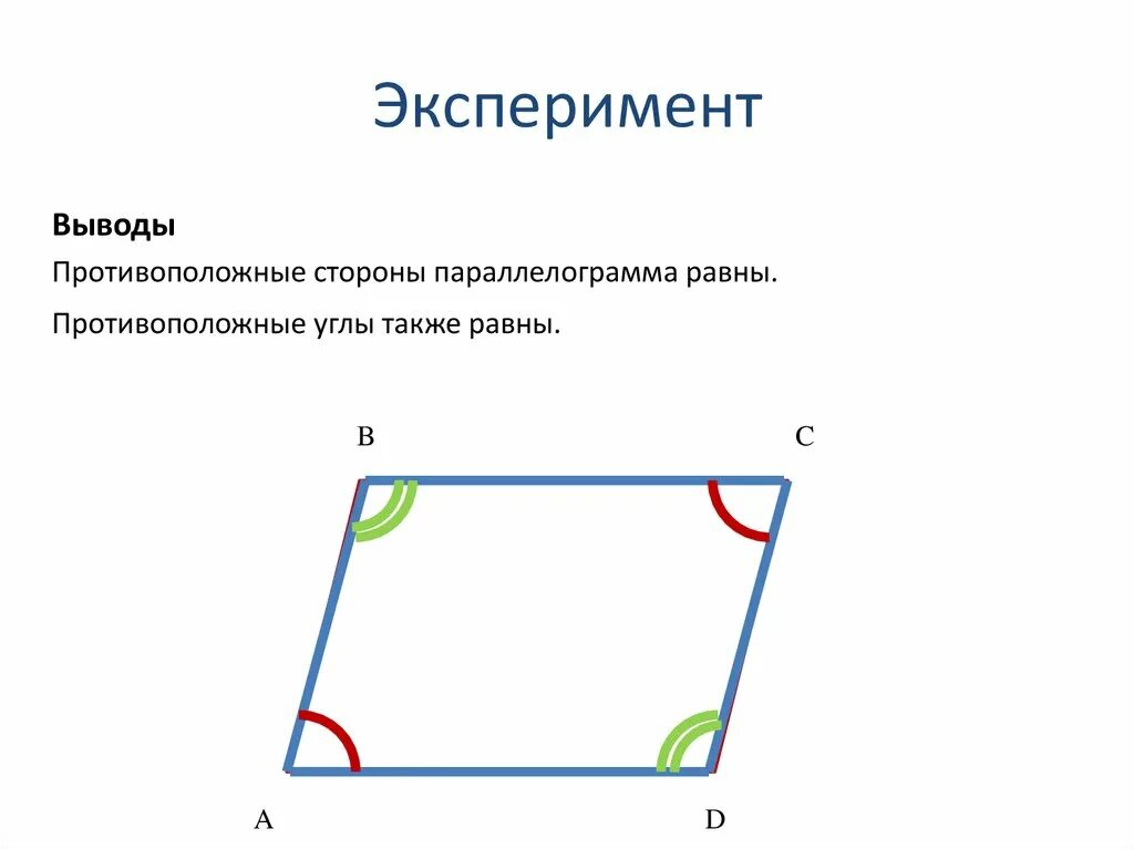 Противолежащие углы параллелограмма. Противолежащие углы параллелограмма равны. Противолежащие стороны параллелограмма. Свойство противоположных сторон и углов параллелограмма.