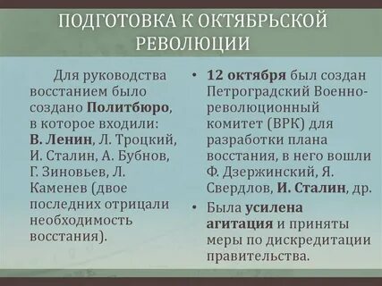 Подготовка восстания большевиков
