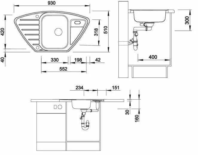 Высота кухонной мойки. Интегрированная кухонная мойка Blanco Lantos 9e-if 93х51см нержавеющая сталь. Высота вывода канализации под кухонную мойку. Выводы под раковину на кухне Размеры. Раковина одинарная схема для кухни Nlanco 800.