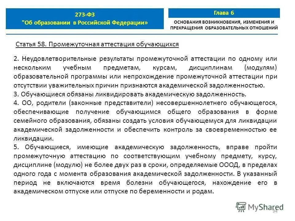 Ликвидировать академическую задолженность в сроки